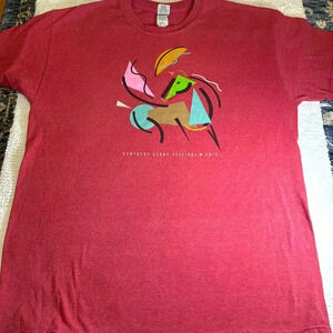 2015 kentucky derby unisex gildan heavy cotton short sleeve tshirt horses/red